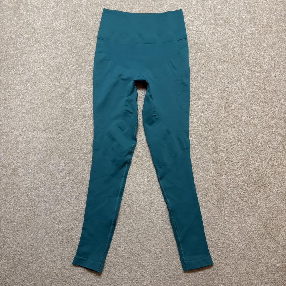 Lululemon Leggings Womens 6 Teal Ribbed Ebb to Street Tight Pant Ankle Yoga